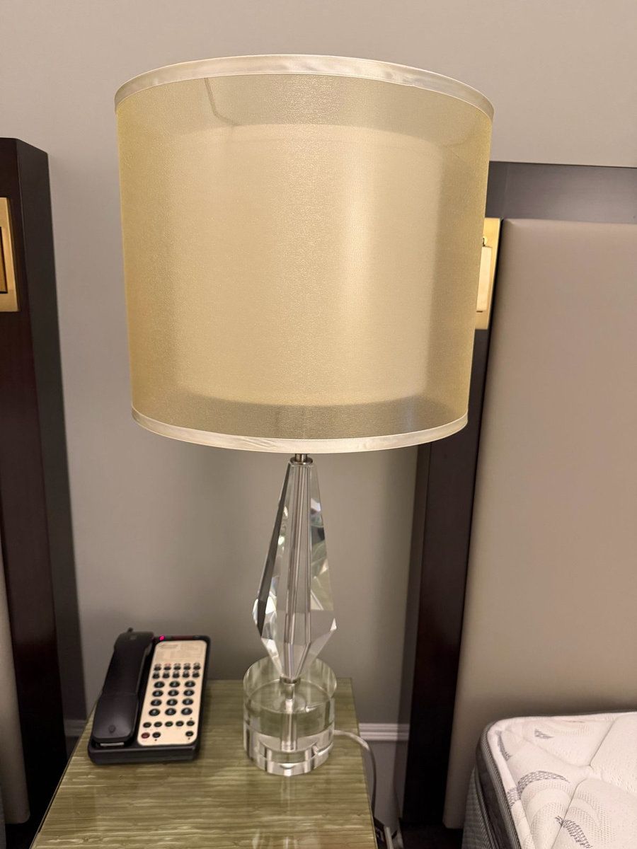 Hotel room lamp and furnishings from a hotel liquidation