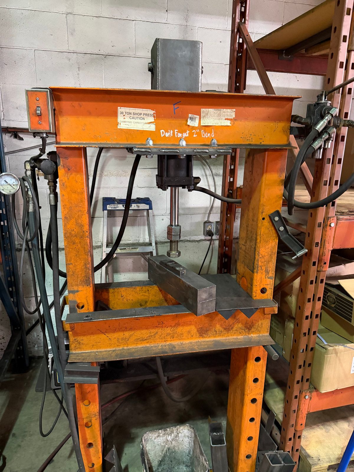 Hydraulic shop press from the Nanaimo welding shop liquidation